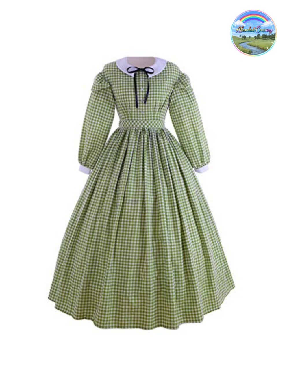 Victorian Civil War Dress Plaid Cotton Blend Ball Gown Costume